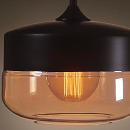 WestMenLights Vintage Modern Paint Glass Ceiling Lamp Pendant Light Preto 250mm de diâmetro