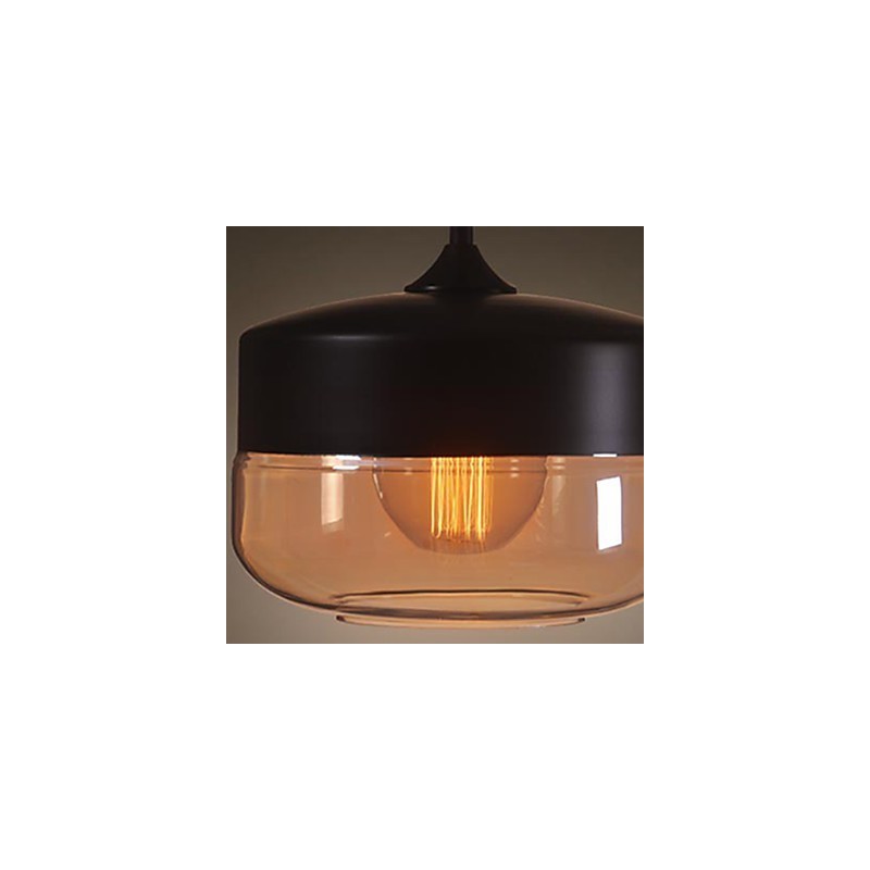 WestMenLights Vintage Modern Paint Glass Ceiling Lamp Pendant Light Preto 250mm de diâmetro