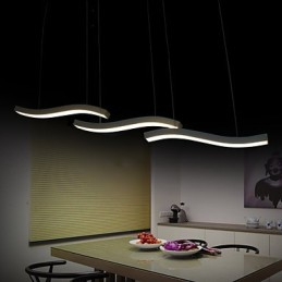 Luminária pendente de acrílico simples com design ondulado e moderno