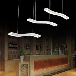 Luminária pendente de acrílico simples com design ondulado e moderno