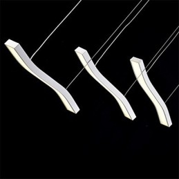 Luminária pendente de acrílico simples com design ondulado e moderno