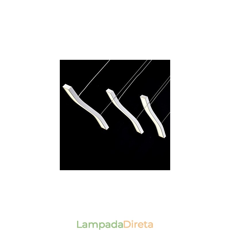 Luminária pendente de acrílico simples com design ondulado e moderno