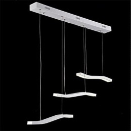 Luminária pendente de acrílico simples com design ondulado e moderno
