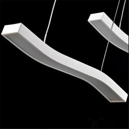 Luminária pendente de acrílico simples com design ondulado e moderno