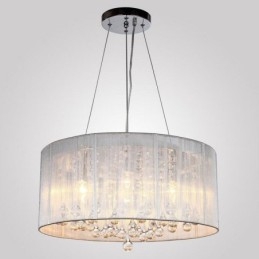 Lustre de cristal cromado clássico tradicional em metal