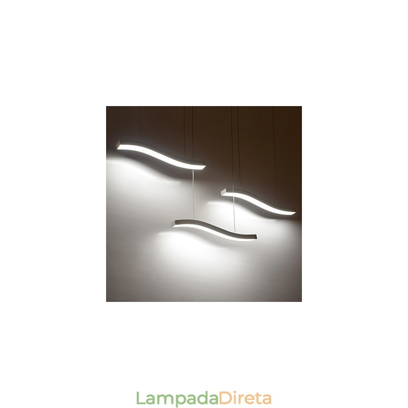 Luminária pendente de acrílico simples com design ondulado e moderno