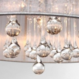 Lustre de cristal cromado clássico tradicional em metal