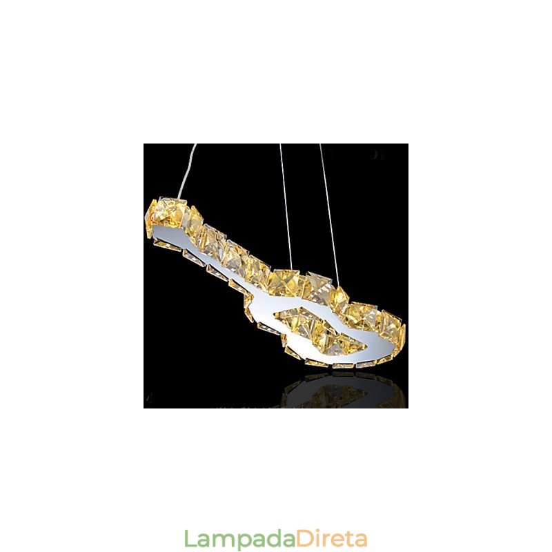 Luminária pendente de metal cristal contemporânea moderna