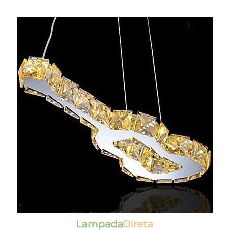 Luminária pendente de metal cristal contemporânea moderna Luminária pendente de metal cristal contemporânea moderna