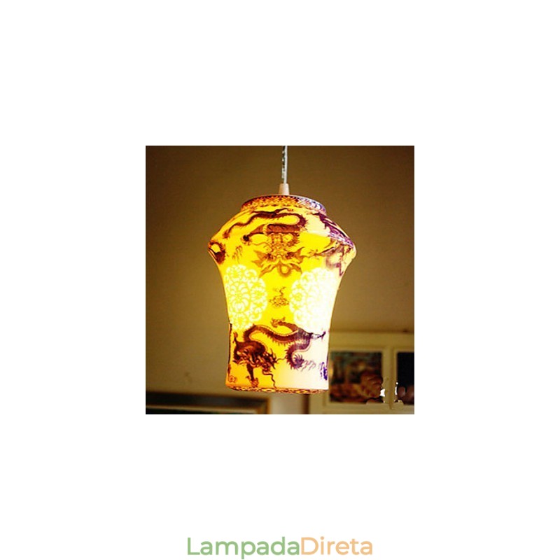 Lâmpada de cerâmica retrô lâmpada escada azul lustre de cabeça única criativo