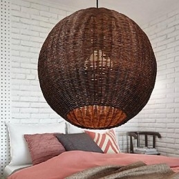 Luminária pendente de metal moderna e contemporânea com globo de país