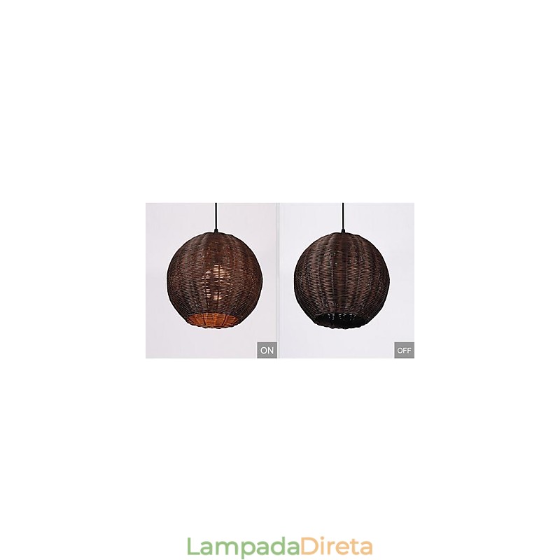 Luminária pendente de metal moderna e contemporânea com globo de país