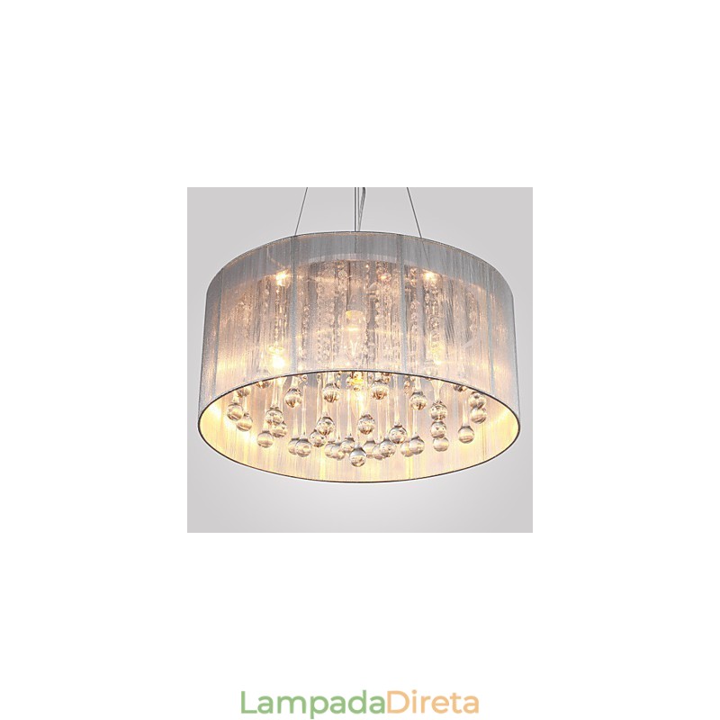 Lustre de cristal cromado clássico tradicional em metal