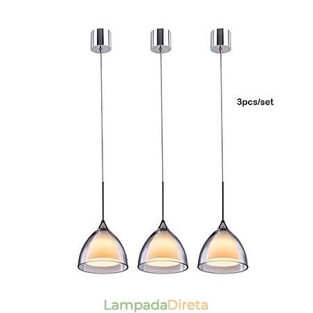 1 Luz Duas Camadas Pendente Ilha Luz Vidro Transparente Cromado Polido 1 Luz Duas Camadas Pendente Ilha Luz Vidro Transparente Cromado Polido