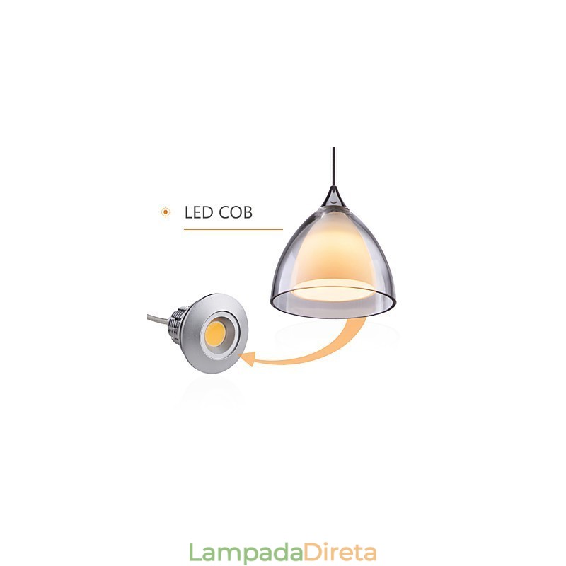 1 Luz Duas Camadas Pendente Ilha Luz Vidro Transparente Cromado Polido