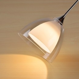 1 Luz Duas Camadas Pendente Ilha Luz Vidro Transparente Cromado Polido