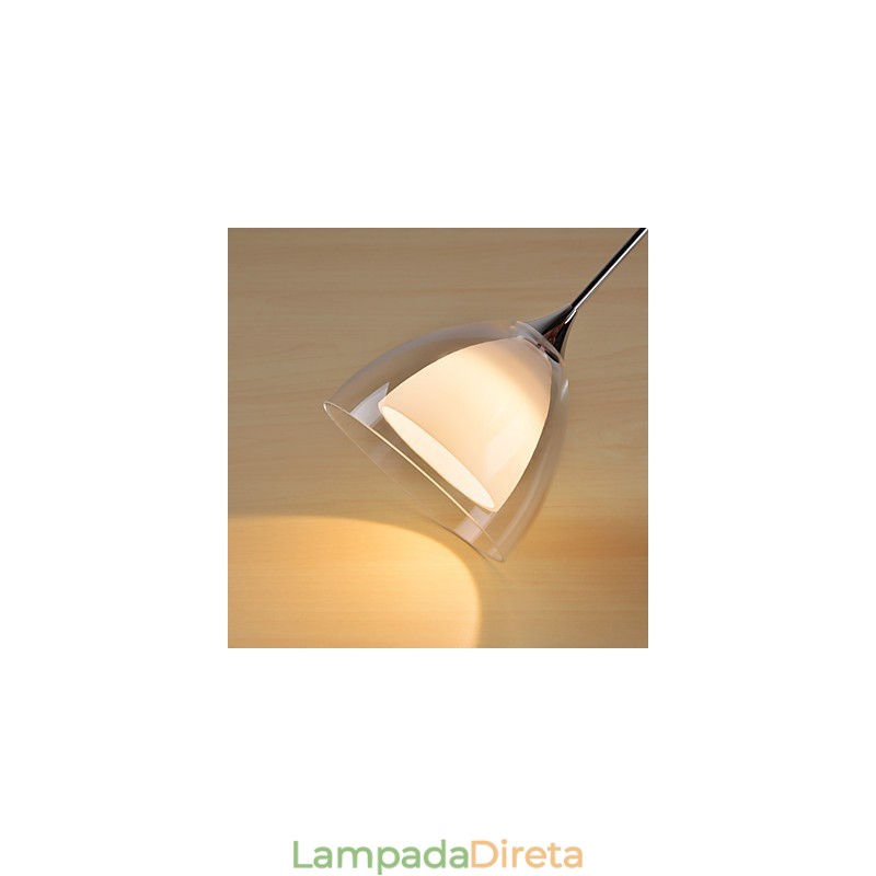 1 Luz Duas Camadas Pendente Ilha Luz Vidro Transparente Cromado Polido