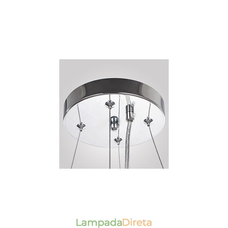 Lustre de cristal cromado clássico tradicional em metal