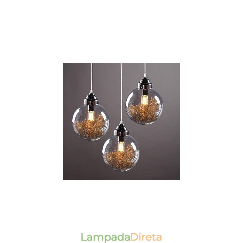 Moderno Contemporâneo Tradicional Clássico Vintage Lanterna Country Níquel Vidro Pingente Luz Jantar