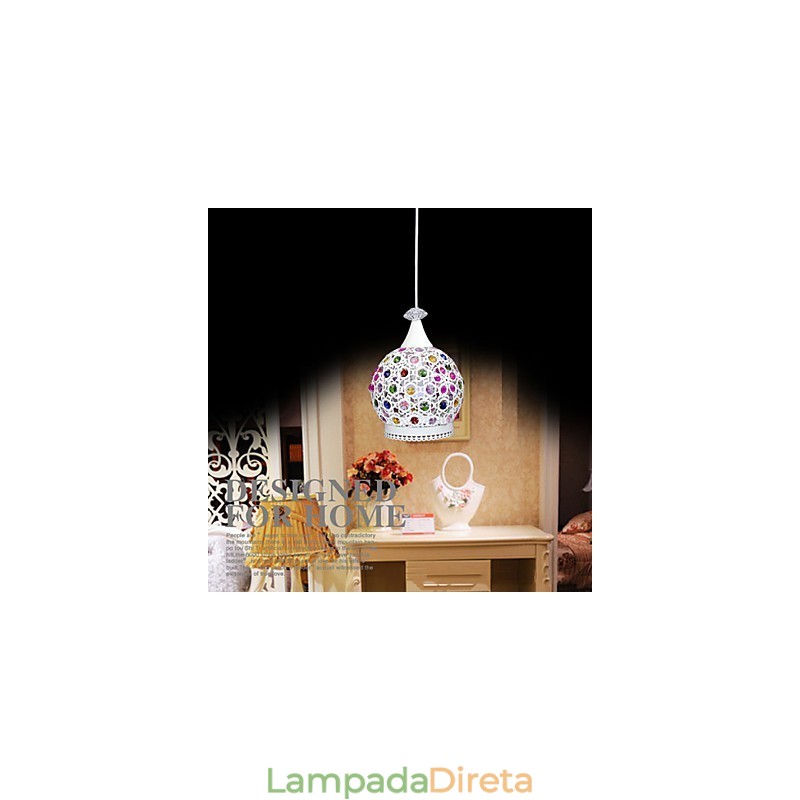 Estilo Pendente Luz Cristal Contraído Lâmpadas Modernas