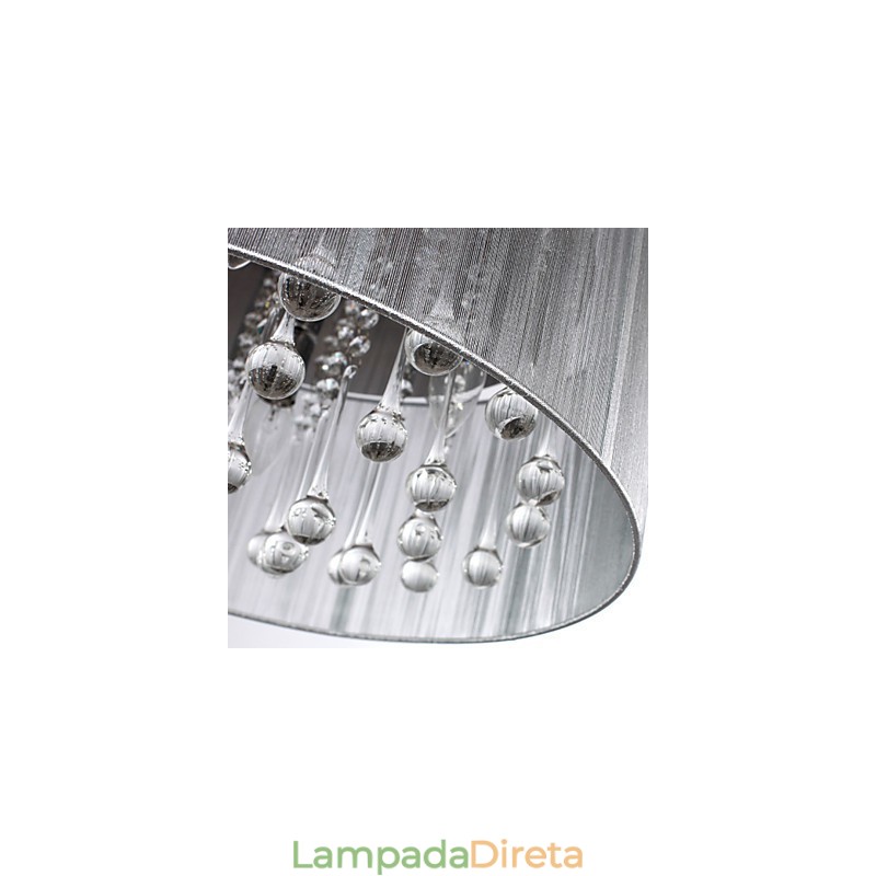 Lustre de cristal cromado clássico tradicional em metal