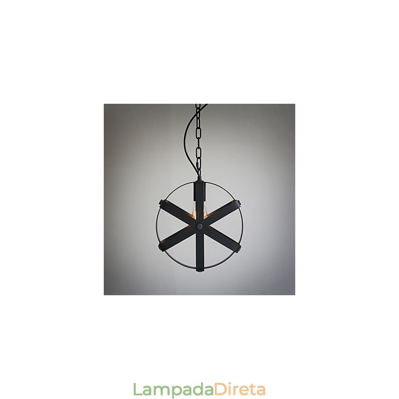 Lustre decorativo estilo vintage industrial redondo pendente loft decoração para casa