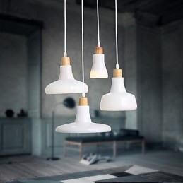 Pendente de 4 luzes com característica criativa e cúpula de ferro
