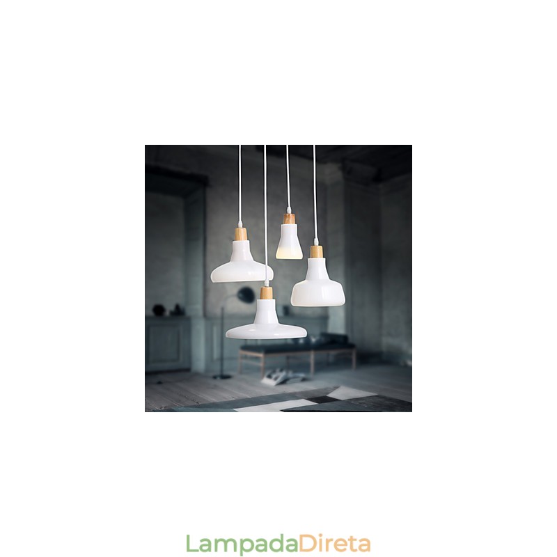 Pendente de 4 luzes com característica criativa e cúpula de ferro