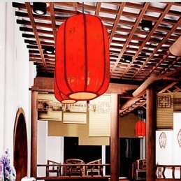 Archaize pele de carneiro lanternas vermelhas varanda droplight lâmpada luz