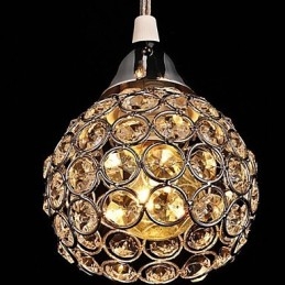 Luminária pendente moderna contemporânea de cristal galvanizado em metal