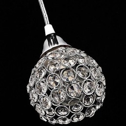 Luminária pendente moderna contemporânea de cristal galvanizado em metal