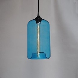 Pendente de design de garrafa 1 luz com cúpula transparente