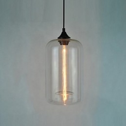 Pendente de design de garrafa 1 luz com cúpula transparente