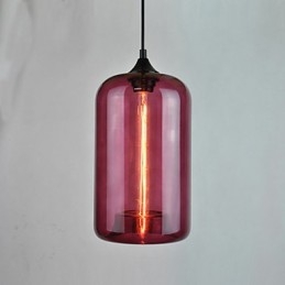 Pendente de design de garrafa 1 luz com cúpula transparente