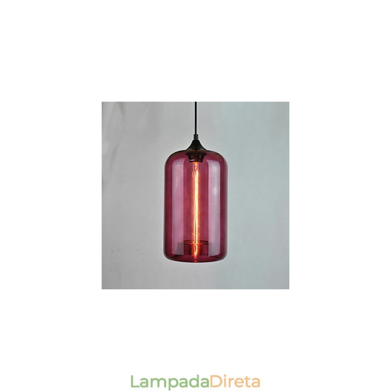Pendente de design de garrafa 1 luz com cúpula transparente