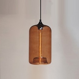 Pendente de design de garrafa 1 luz com cúpula transparente