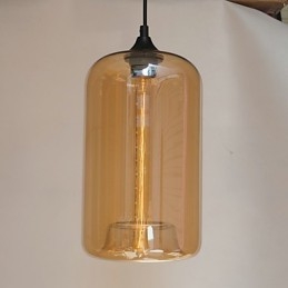 Pendente de design de garrafa 1 luz com cúpula transparente