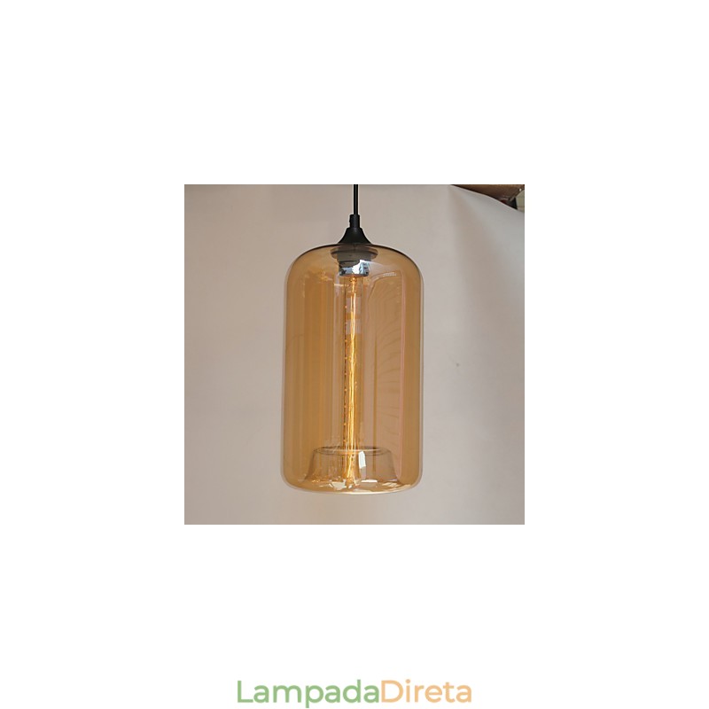 Pendente de design de garrafa 1 luz com cúpula transparente
