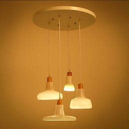 Pendente de 4 luzes com característica criativa e cúpula de ferro