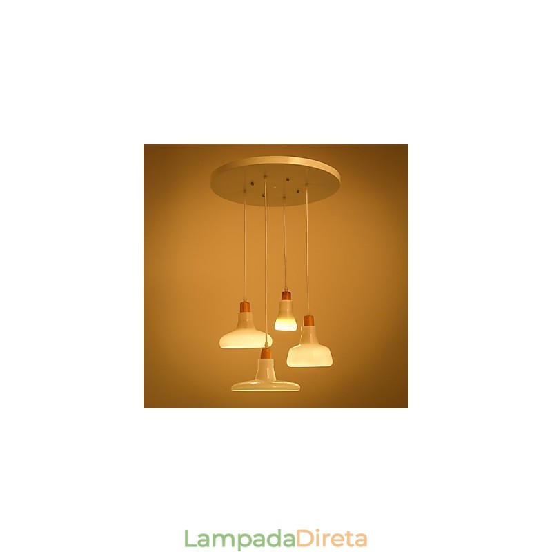 Pendente de 4 luzes com característica criativa e cúpula de ferro