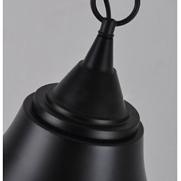 Luminária pendente de metal em formato de sino preto fosco vintage médio