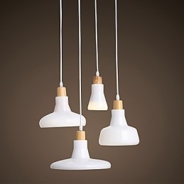 Pendente de 4 luzes com característica criativa e cúpula de ferro