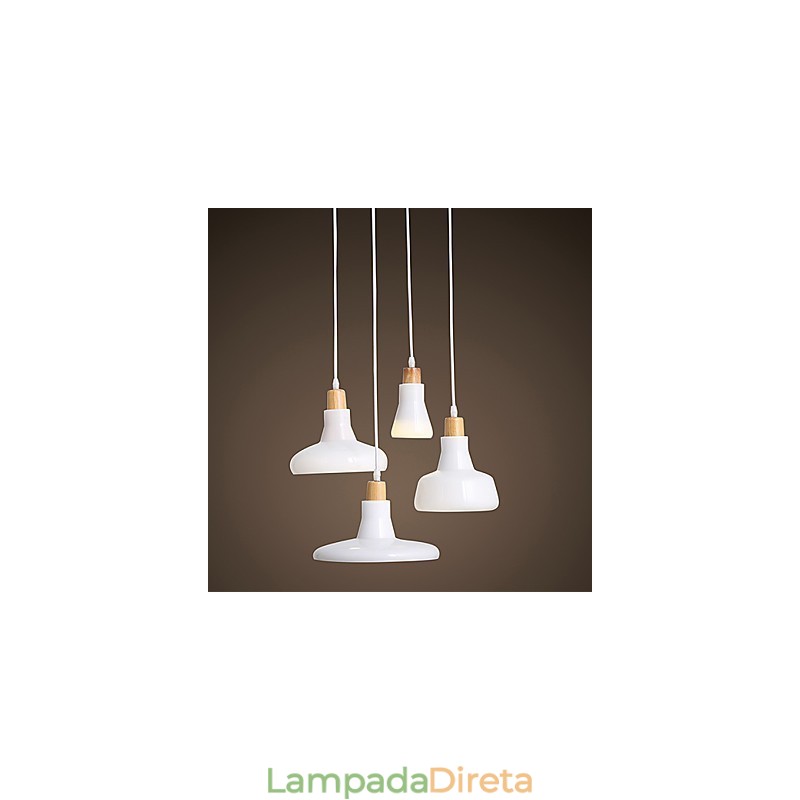 Pendente de 4 luzes com característica criativa e cúpula de ferro