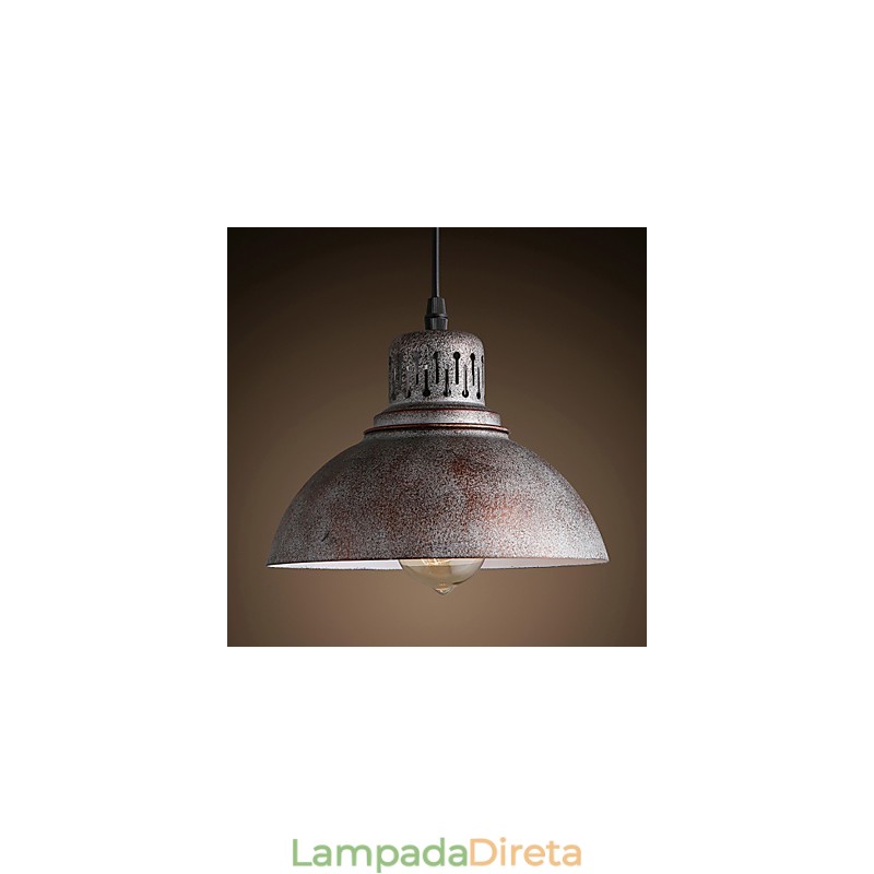 Luminária pendente de metal estilo retrô mini com pintura ao ar livre