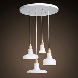 Pendente de 4 luzes com característica criativa e cúpula de ferro