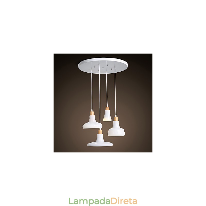 Pendente de 4 luzes com característica criativa e cúpula de ferro