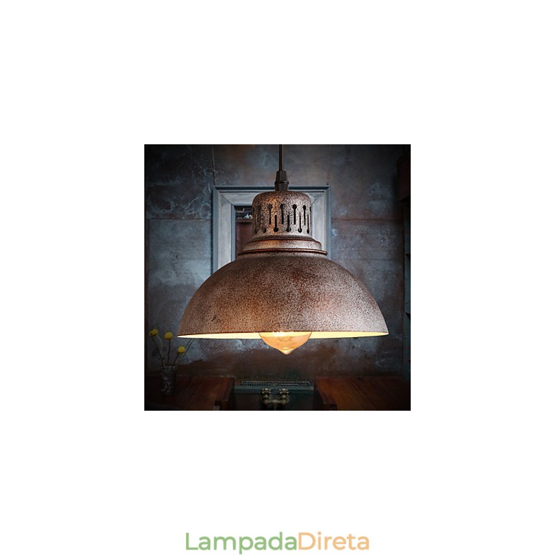 Luminária pendente de metal estilo retrô mini com pintura ao ar livre