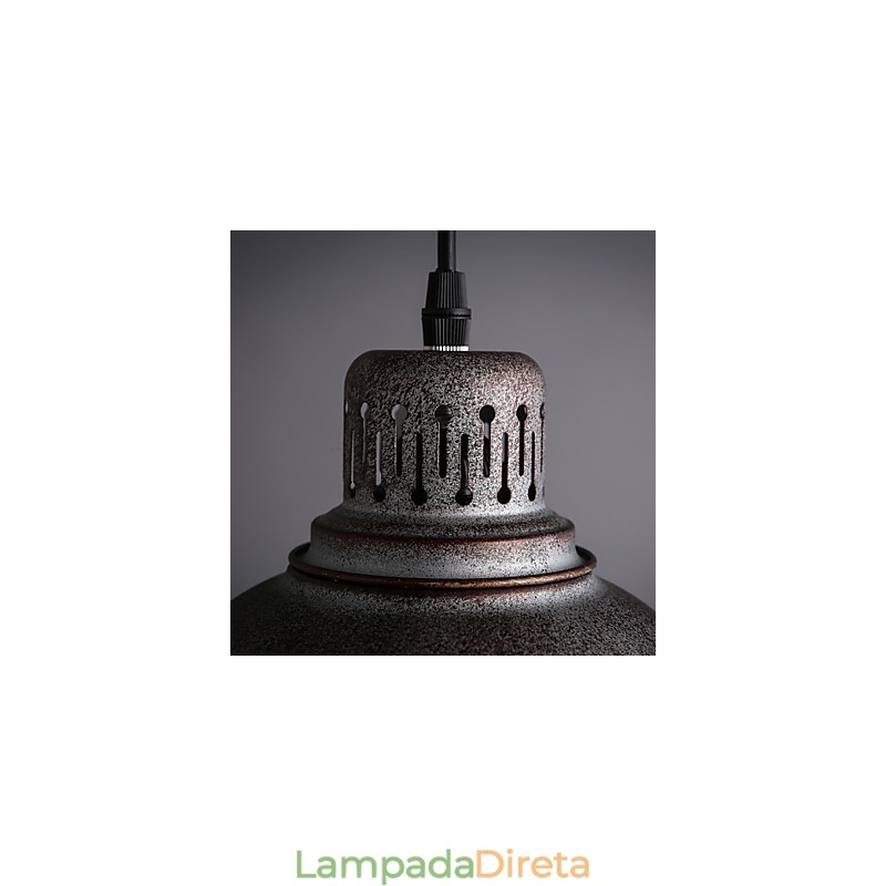 Luminária pendente de metal estilo retrô mini com pintura ao ar livre