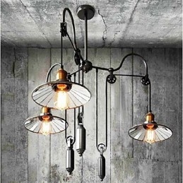 Lustre de metal estilo country vintage com pintura em miniatura