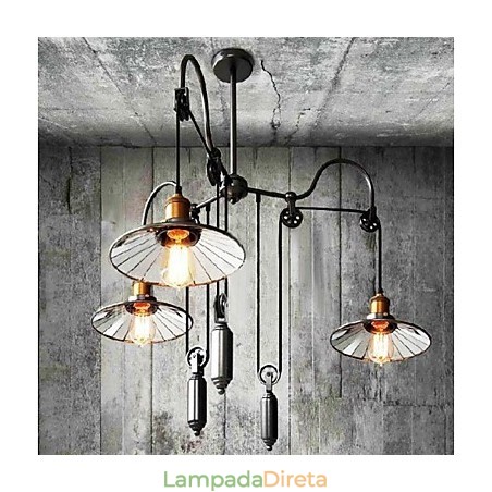 Lustre de metal estilo country vintage com pintura em miniatura Lustre de metal estilo country vintage com pintura em miniatura